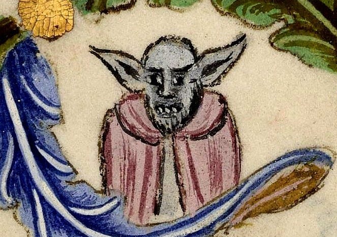 Miniature of a Nosferatu-like creature in Sankt Florian Psalter, an illuminated  manuscript was written between 14th and 15th centuries in Latin, Polish and  German. National Library of Poland.[663 x 681] : r/ArtefactPorn