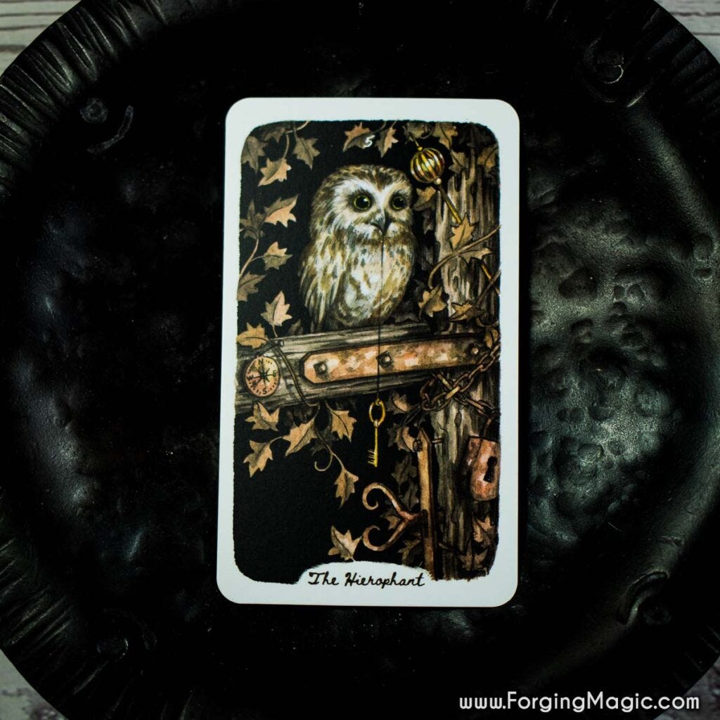 Oak Ash & Thorn Tarot Deck Hierophant Card