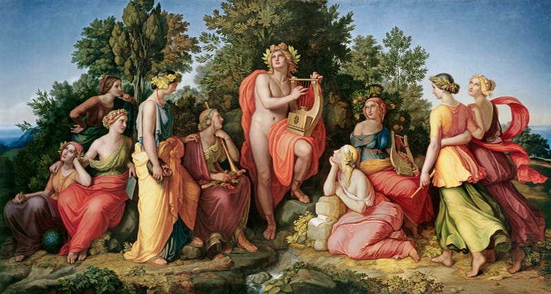 Apollo and the Muses - Heinrich Maria Hess as art print or hand painted oil.