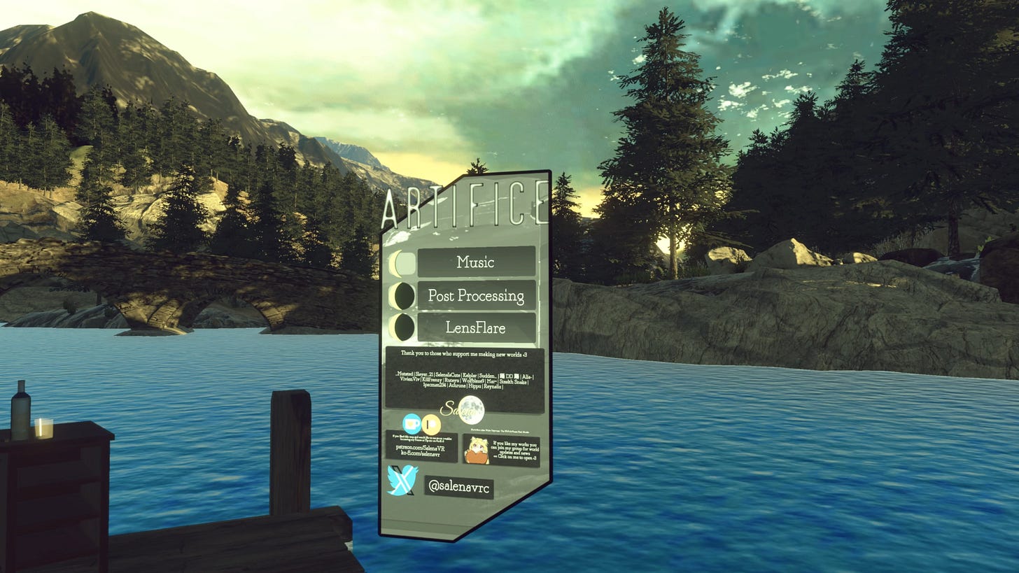 This is an image of a view from the near the spawn point of Artifice, an interactive story world by Salena. This is an image of a view from the near the spawn point of Artifice, an interactive story world by Salena.