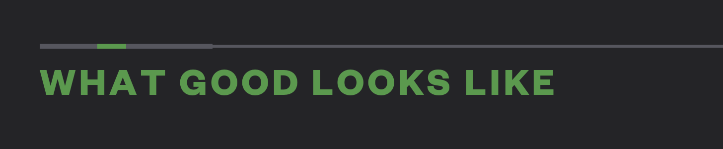 What Good Looks Like What Good Looks Like