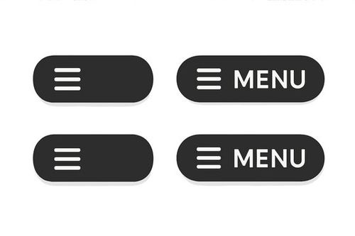 Modern black hamburger menu button set for website UI navigation. Flat web and mobile app menu icons. Burger menu, navigation bar, UI design elements, rounded button collection Modern black hamburger menu button set for website UI navigation. Flat web and mobile app menu icons. Burger menu, navigation bar, UI design elements, rounded button collection