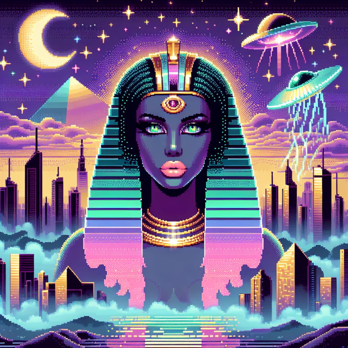 Angel-faced goddess artwork