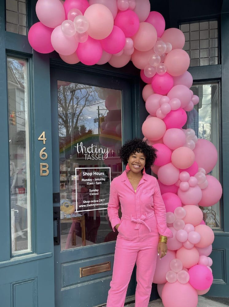 Mimi at grand opening of The Tiny Tassel