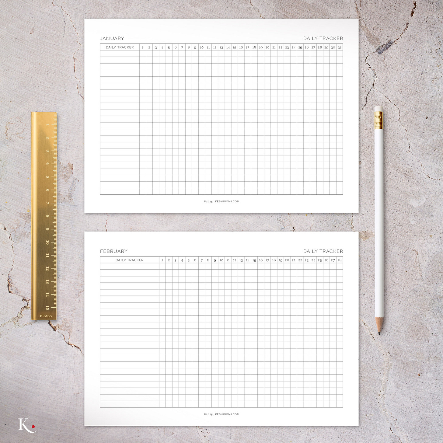 Monthly Tracker A5 Printable Planner Inserts