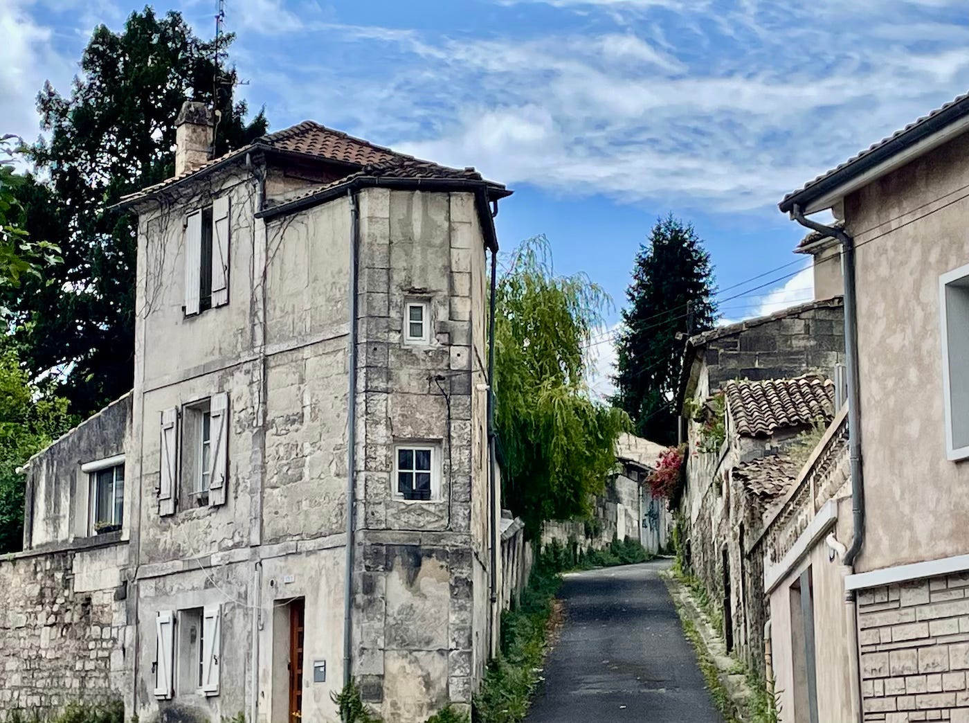 Old stone buildings in Angoulême, France