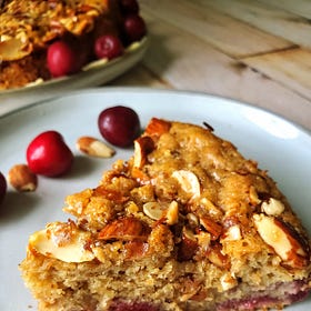 cherry almond honey cake