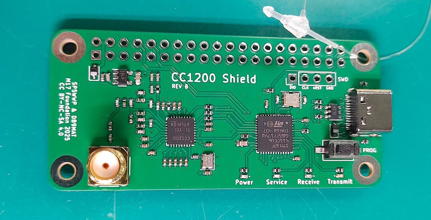 CC1200 Hat, top of board