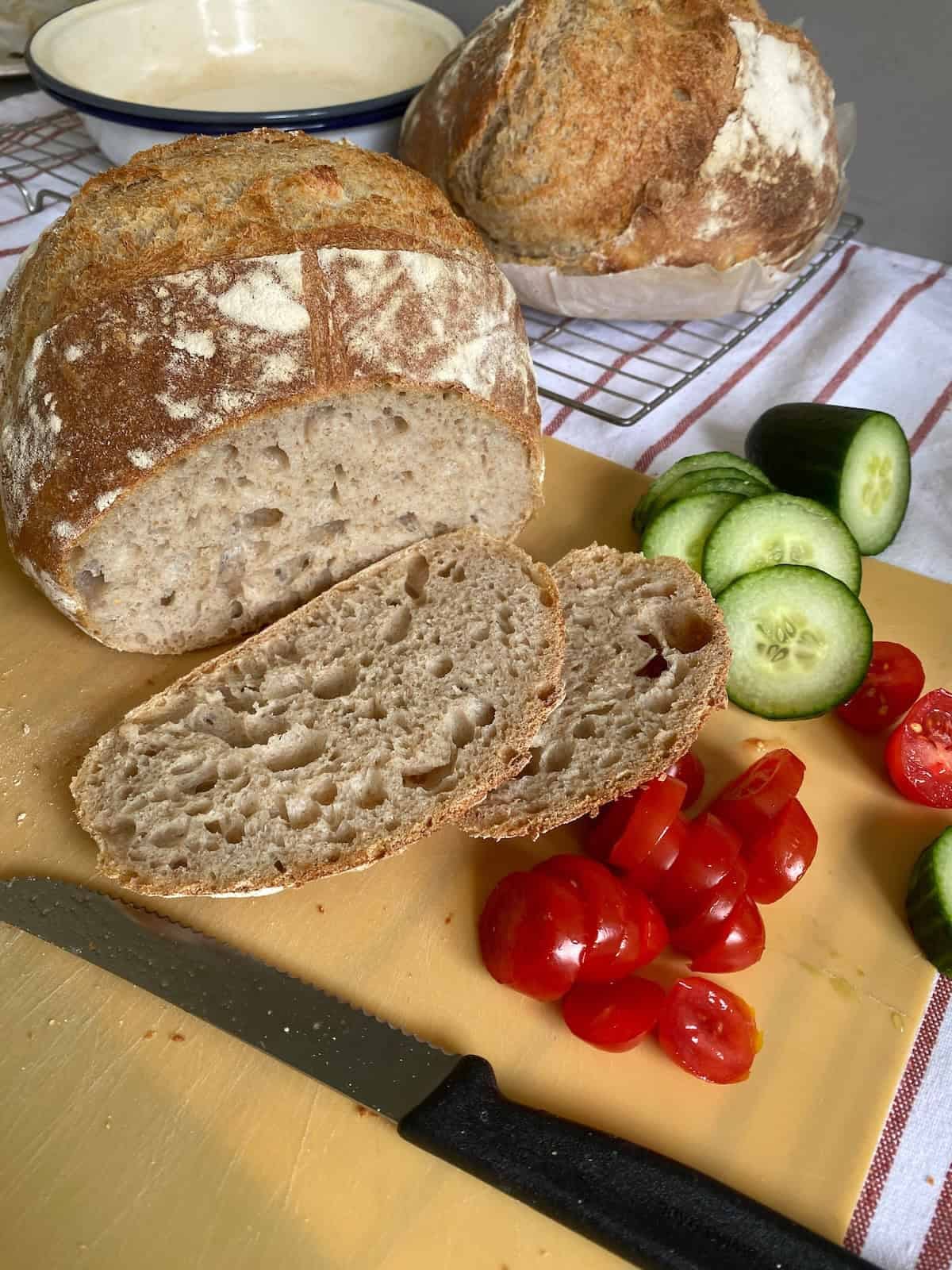 Sourdough bread sliced. Sourdough bread sliced.