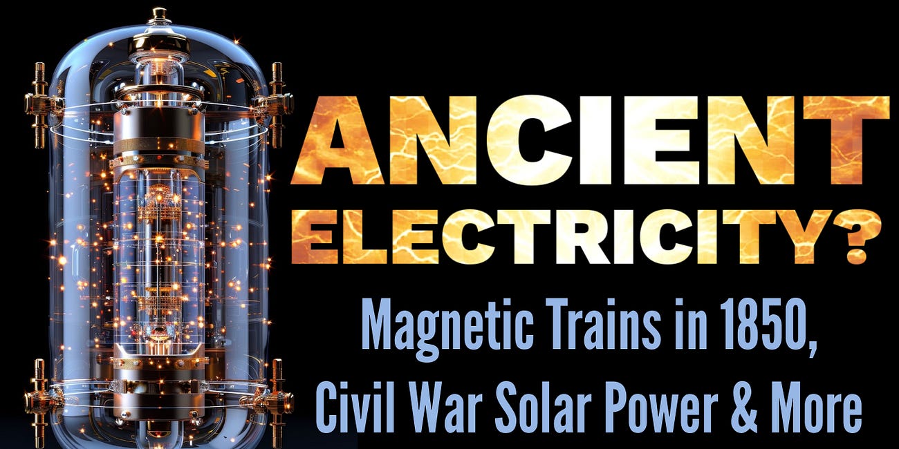 Ancient Electricity? Lost Technology? Magnetic Trains in 1850, Civil War Solar Power & More