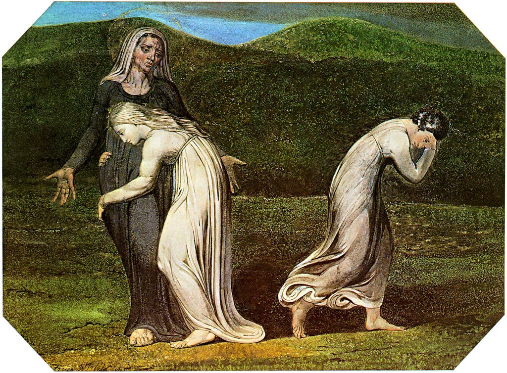 Naomi entreating Ruth and Orpah to return to the land of Moab - William Blake - 1795 Naomi entreating Ruth and Orpah to return to the land of Moab - William Blake - 1795