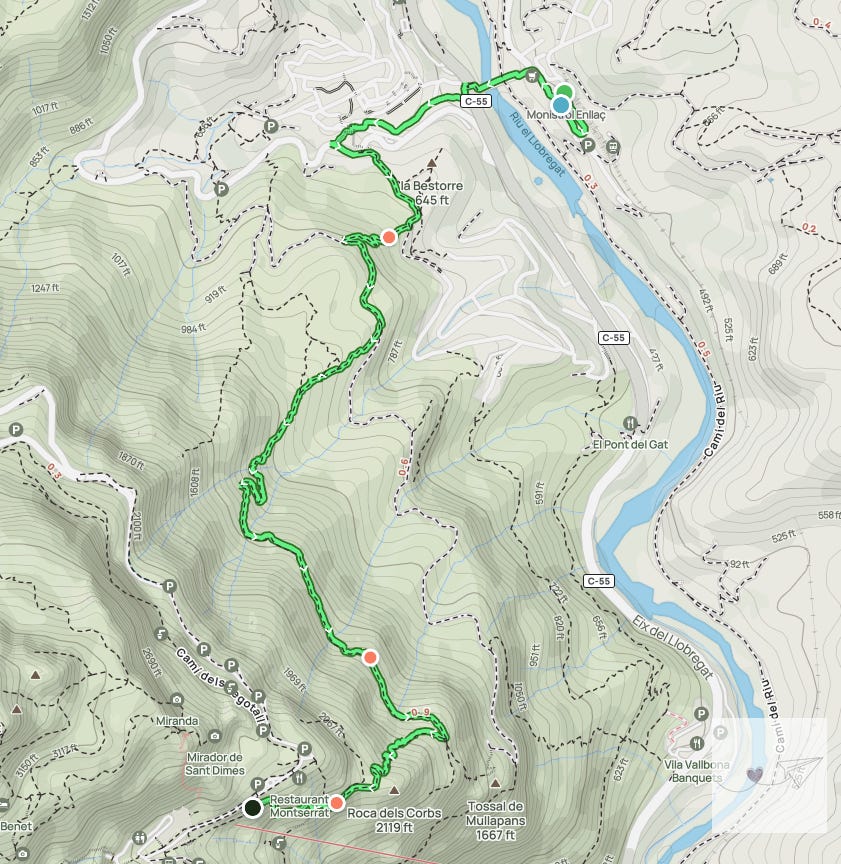 All Trails Topography Map as part of my itinerary for Barcelona travel. All Trails Topography Map as part of my itinerary for Barcelona travel.