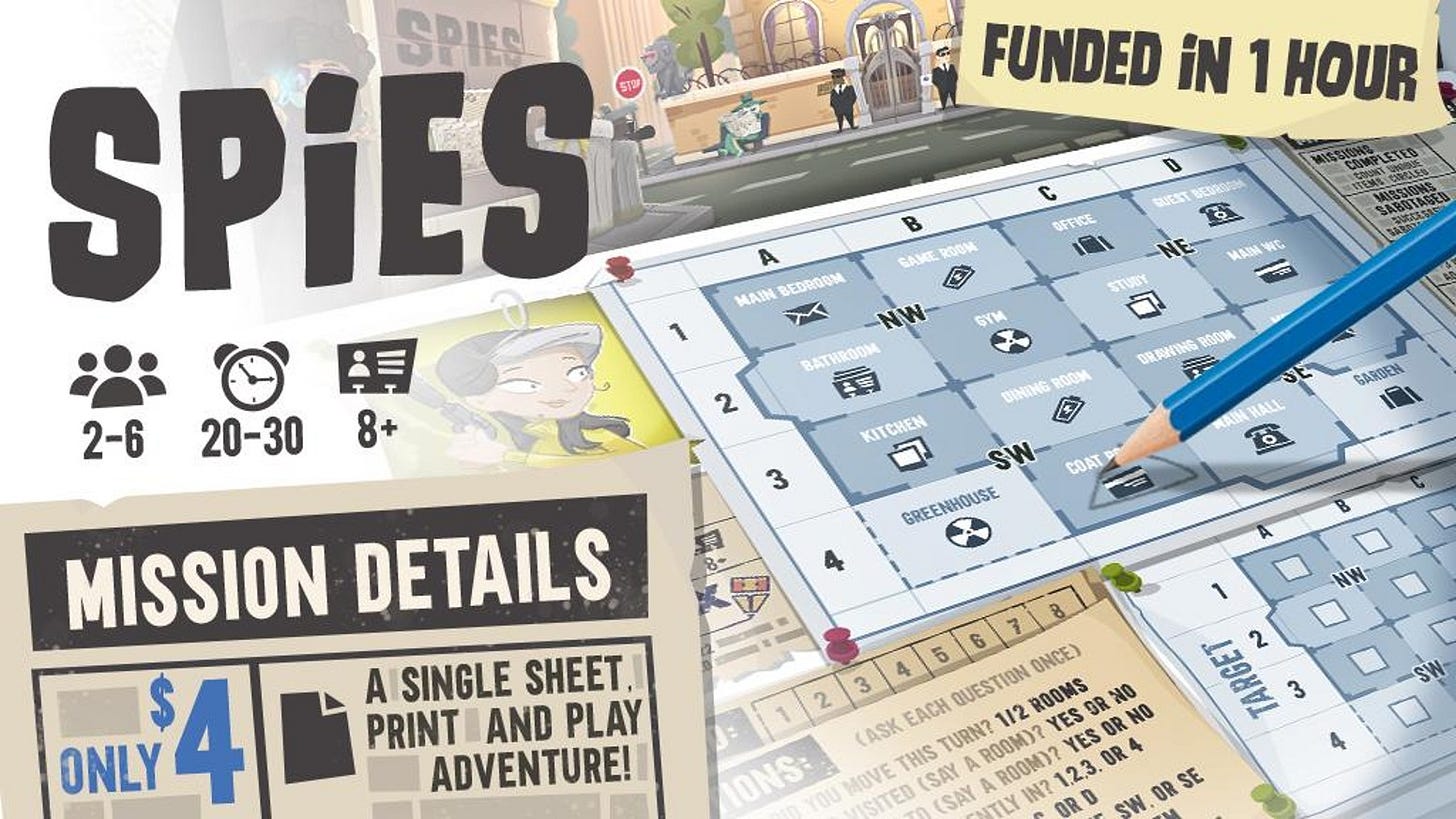 A print-at-home spy thriller experience with hidden movement and deduction for 2-6 players. A print-at-home spy thriller experience with hidden movement and deduction for 2-6 players.