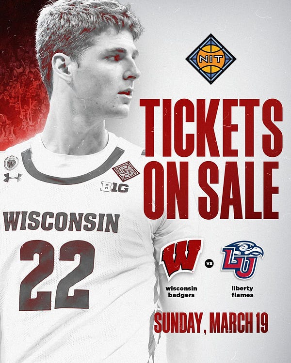 Wisconsin hosts Liberty at the Kohl Center on Sunday at 11 a.m. and tickets are available at UWBadgers.com.