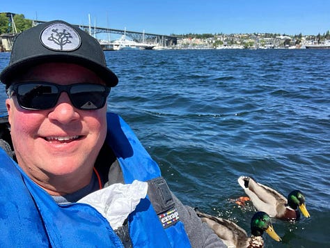 Paddling with ducks on Union Lake and visiting the dinosaurs at UW Burke Museum