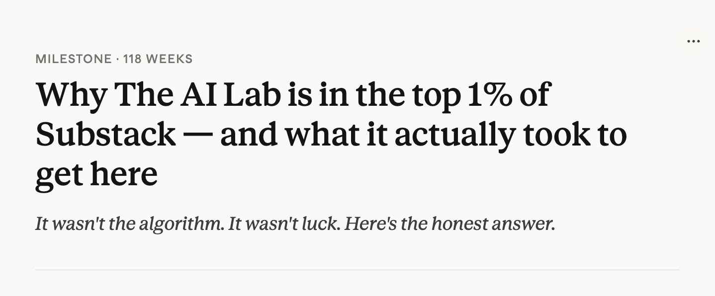 Why the AI Lab is in the top 1% of Substack — and what it actually took ...