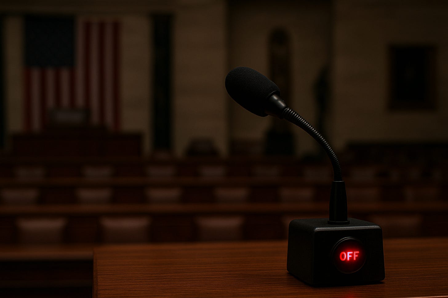 A microphone turned off in the House chamber