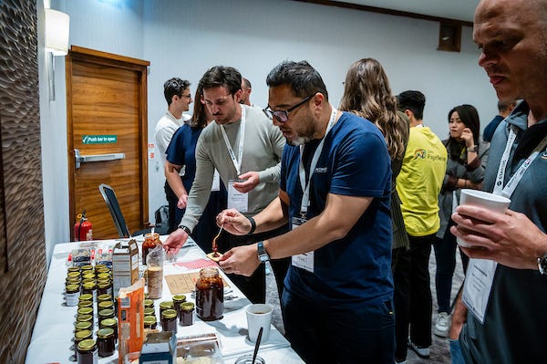 Taste testing jams made by Craig & Marcella Sullivan