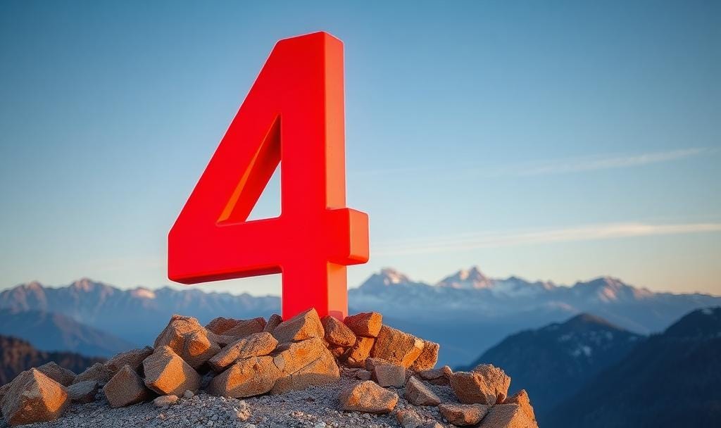 Normal Number 4 The CORRECT way to write the number 4. - by WilliAM Perrin