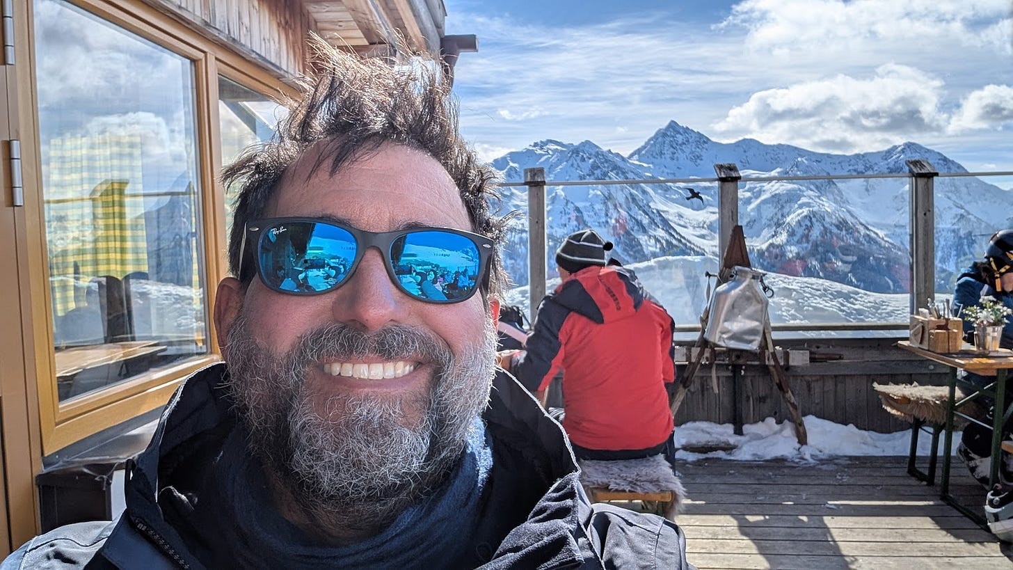 Selfie of James in the mountains at a coffee stop