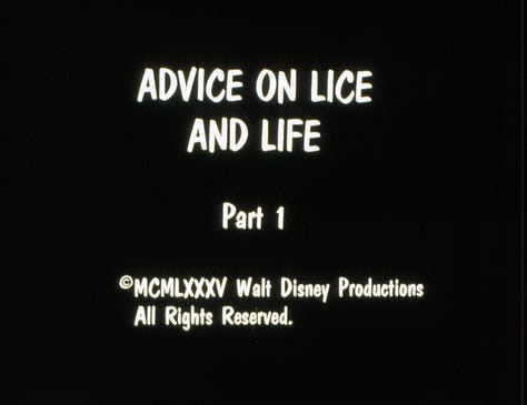 A series of opening titles for filmstrips by The Walt Disney Educational Media Company. "advice on Lice and Life Part 1." "Tigger Learns Not to Cheat." "Our Body Systems: An Overview." "Pooh Catches Spring Fever." You--and Your Ears." "No. 929: The Secret of the Pentagram." "Great Women of the 20th Century." "The Story of Menstruation."