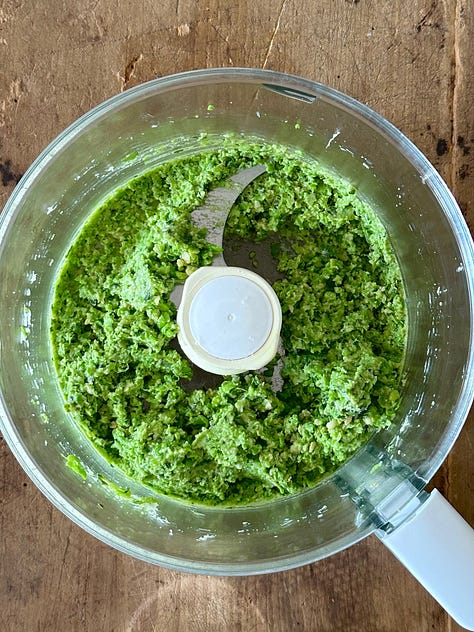 Frozen pea pesto