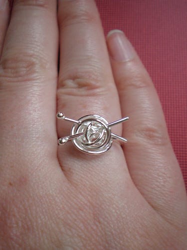 Silver Knitting Ring Silver Knitting Ring