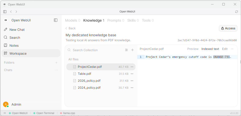 Ollama PDF RAG: How to verify retrieval and citations