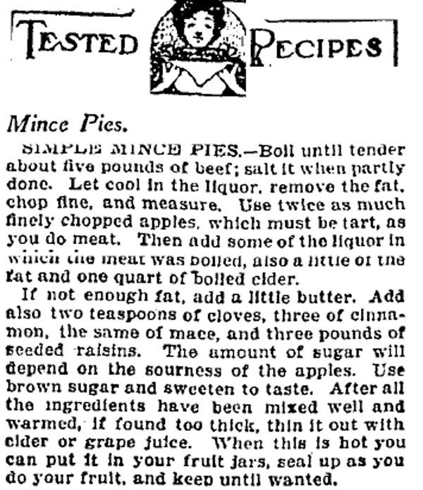 Chicago Tribune mince pie recipe