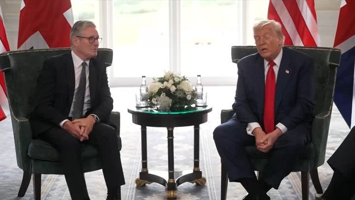Donald Trump and Sir Keir Starmer meet in Turnberry, Scotland for talks