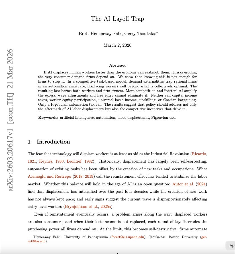 The AI Layoff Trap: Wharton-Studie modelliert den Automatisierungs-Kollaps The AI Layoff Trap: Wharton-Studie modelliert den Automatisierungs-Kollaps