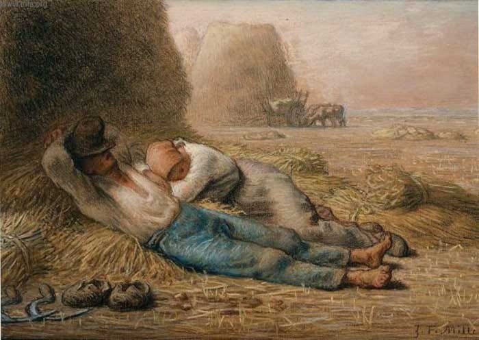Two peasants asleep in the shade of a haystack Two peasants asleep in the shade of a haystack