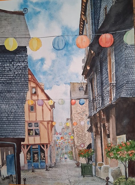 Watercolour sketches and paintings from September @ArtinBrittany