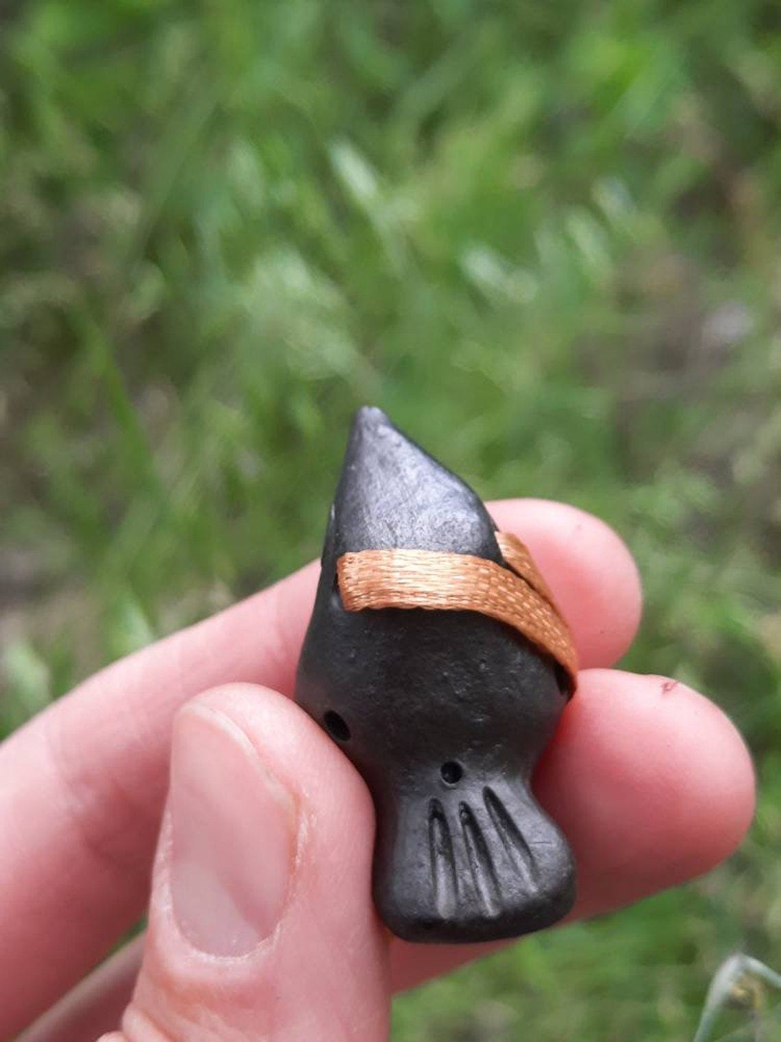 Ceramic whistle small ocarina pendant bird image 3 Ceramic whistle small ocarina pendant bird image 3