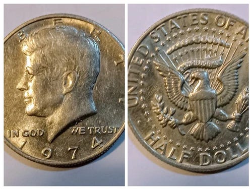 1974 50C Kennedy Half Dollar - Picture 1 of 3