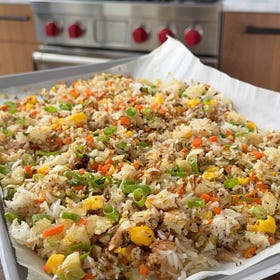 Mom’s Sheet Pan Benihana Fried Rice