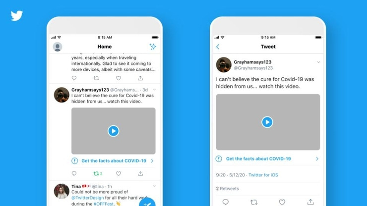 Een voorbeeld van het label (bron: Twitter)