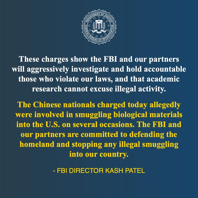 Quote from FBI Director Kash Patel. Click the link in the text to read more.
