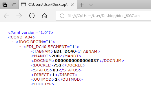 iDoc data downloaded in XML format to local drive using Z custom ABAP code iDoc data downloaded in XML format to local drive using Z custom ABAP code