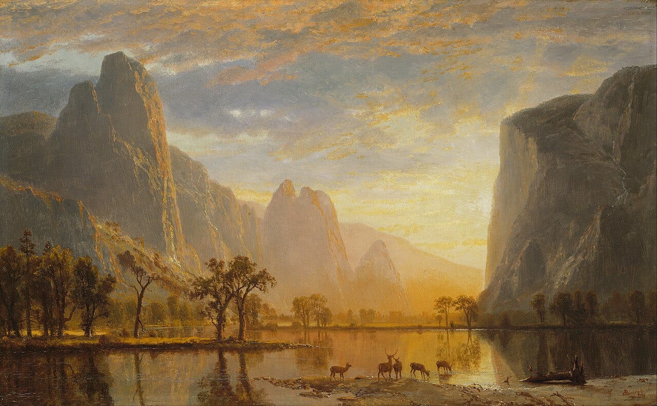 a view of Yosemite Valley by Albert Bierstadt