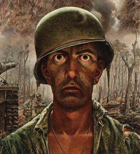 TIL about the 'thousand-yard stare', which is a phrase often ...
