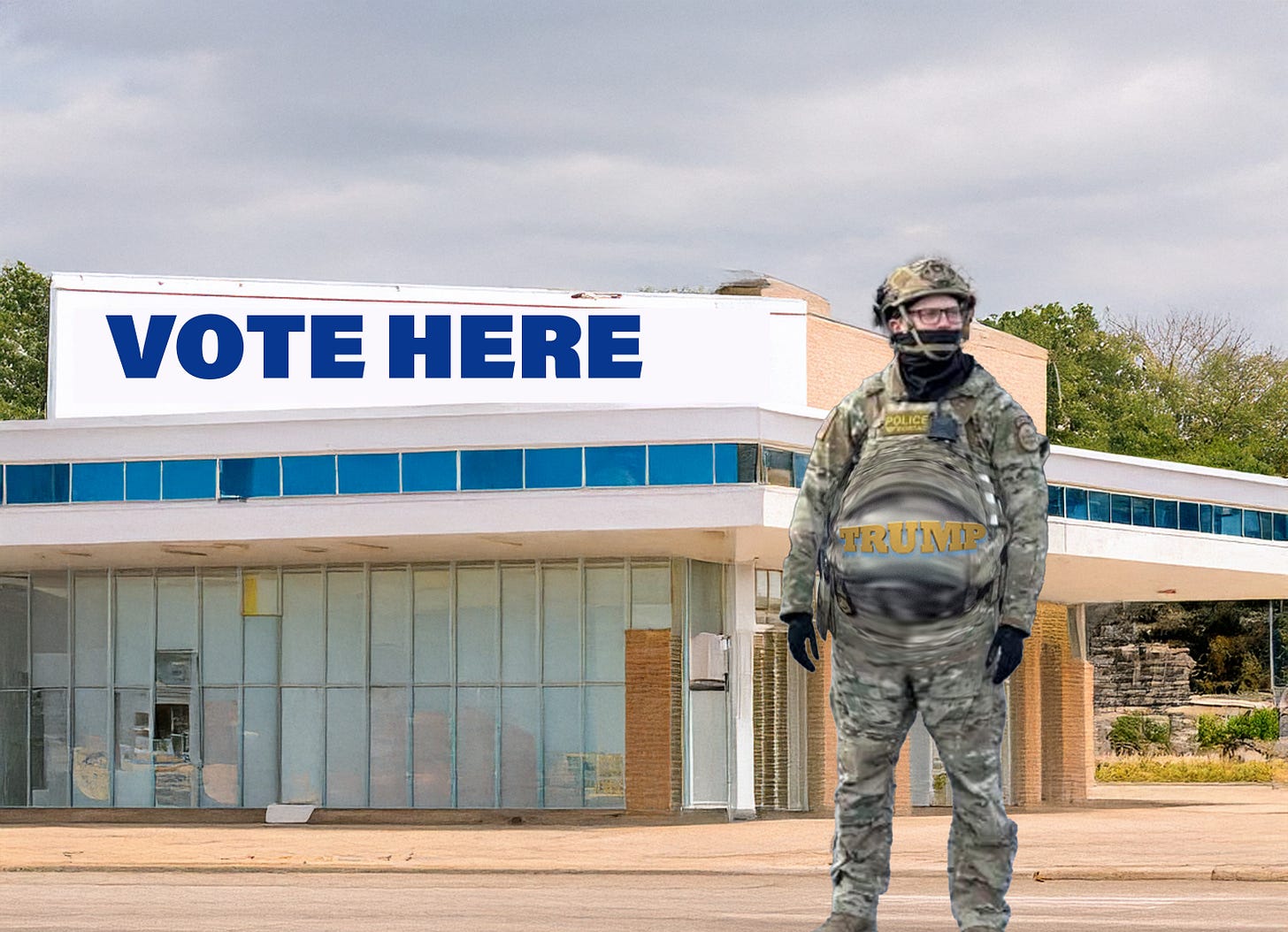ICE Goon standing in front of building ICE Goon standing in front of building