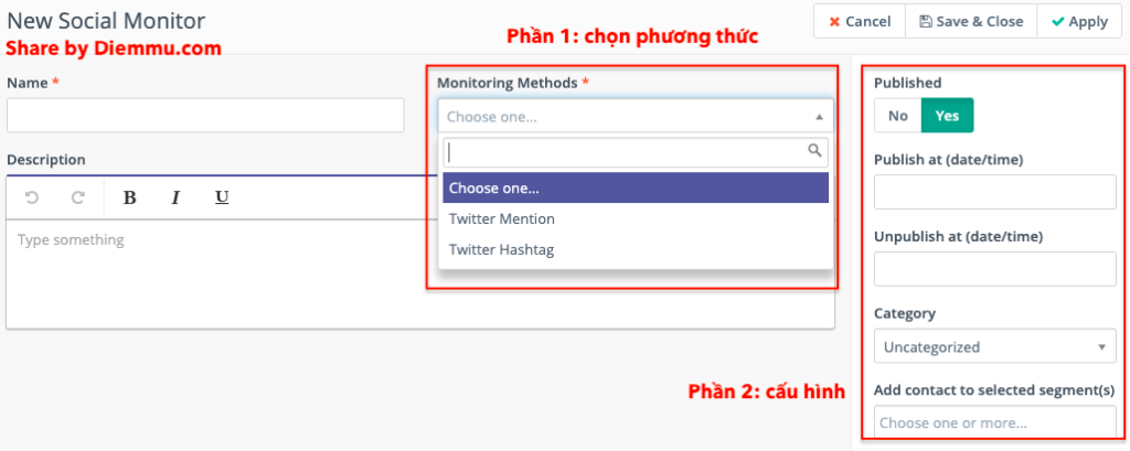 Social Monitoring Mautic