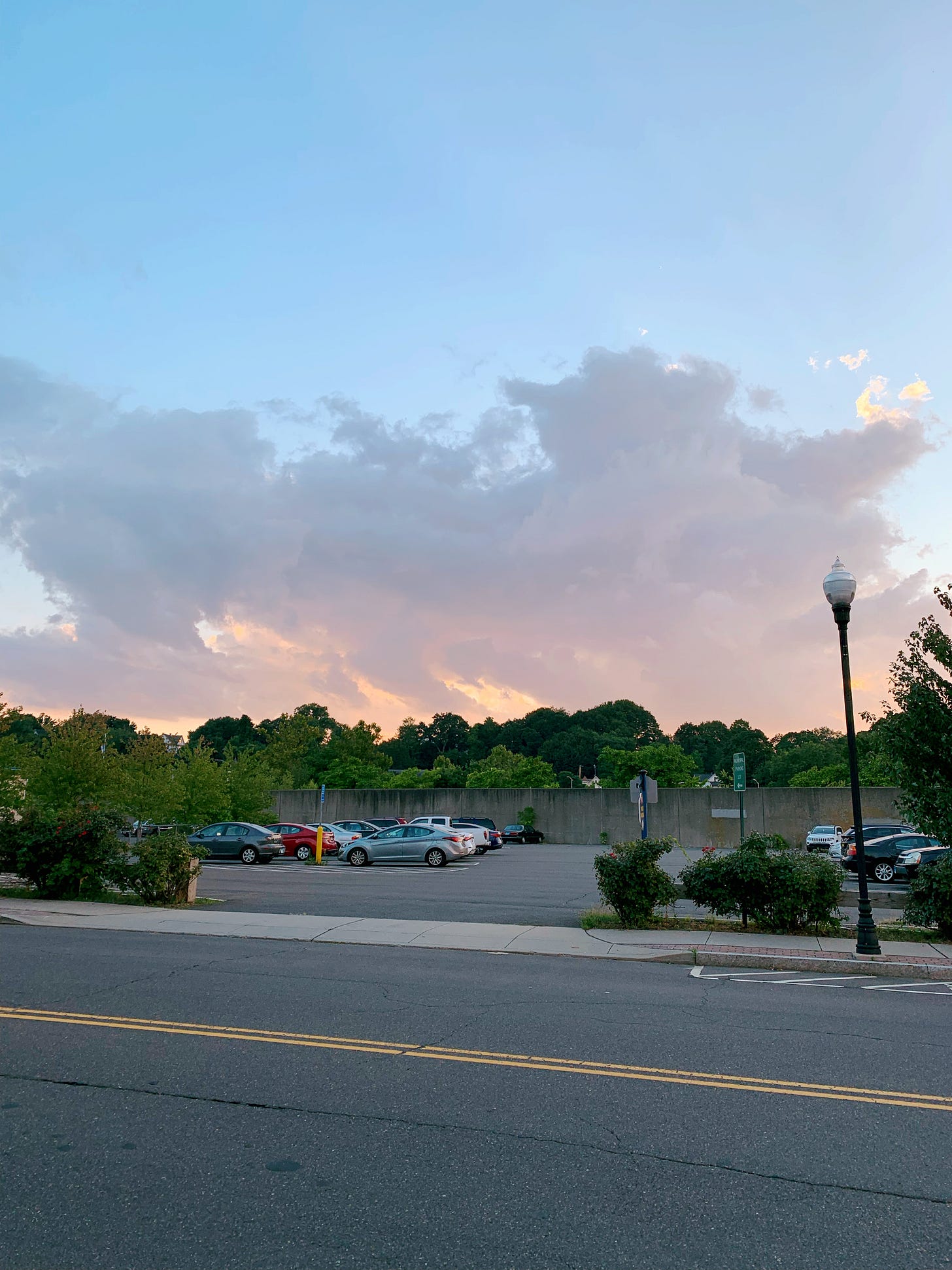 Parking lot and a sunset