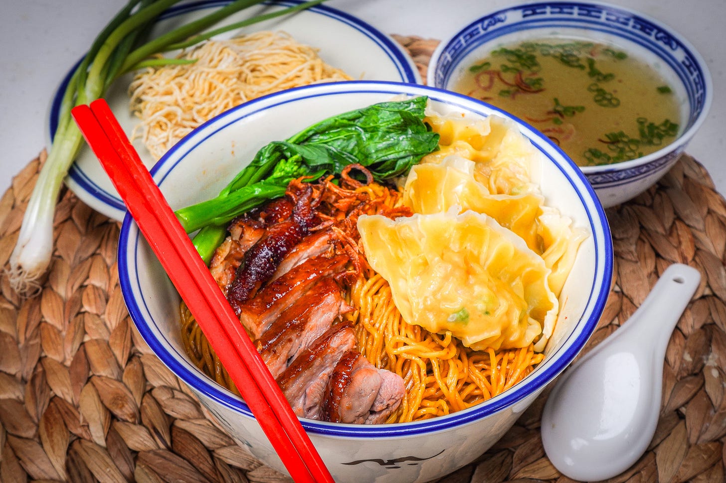 wanton mee with duck meat and soup