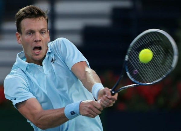 tomas berdych defeats sergiy stakhovsky 2015 dubai open tennis tomas berdych defeats sergiy stakhovsky 2015 dubai open tennis