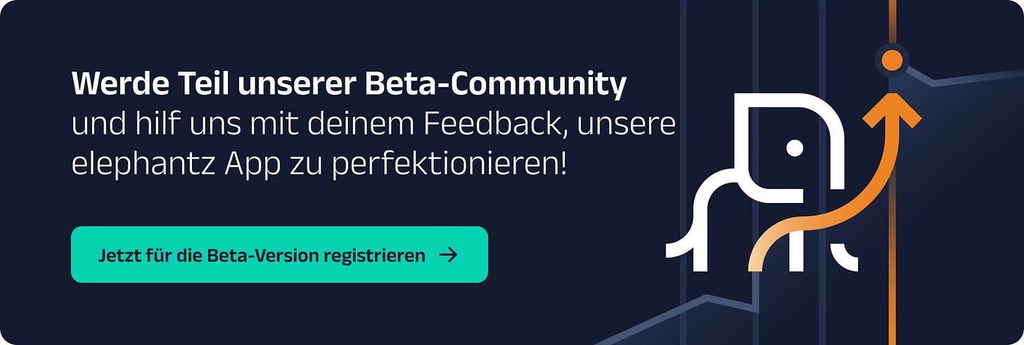 CTA-Banner: Jetzt für die elephantz Beta registrieren. CTA-Banner: Jetzt für die elephantz Beta registrieren.
