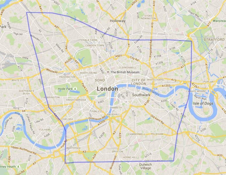 China's Zhengdong New District is around the same size as central London.
