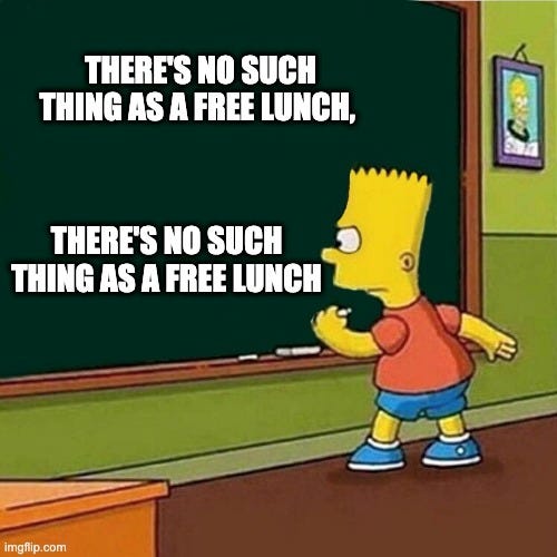Why nothing can ever be free - No Free Lunch