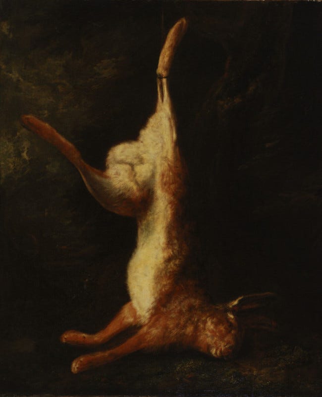 Hunting still life with a hare Hunting still life with a hare